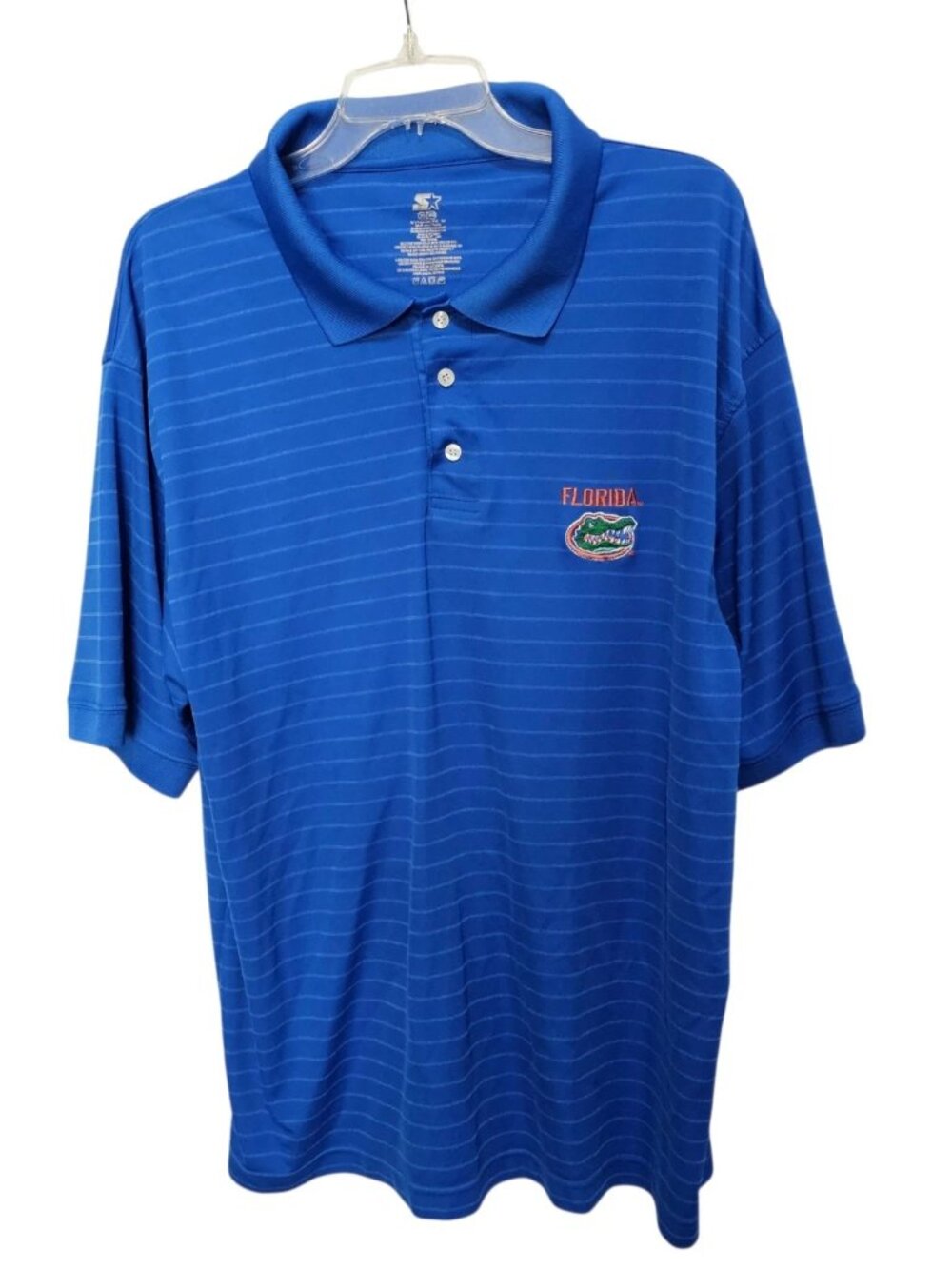 Starter Florida Gators Polo Men's XL Blue Striped Collegiate Sporty Y2K Blokecor